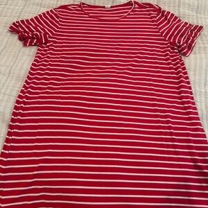 Red and White Striped Dress